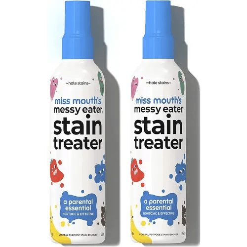 Miss Mouth's Messy Eater Stain Treater Spray - 4oz 2 Pack Stain Remover - Newborn & Baby Essentials - No Dry Cleaning Food, Grease, Coffee Off Laundry, Underwear, Fabric