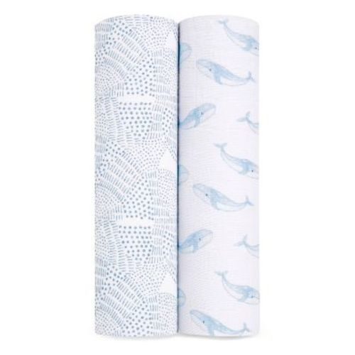Aden + Anais Organic Baby Swaddle Blankets - Oceanic -2pk