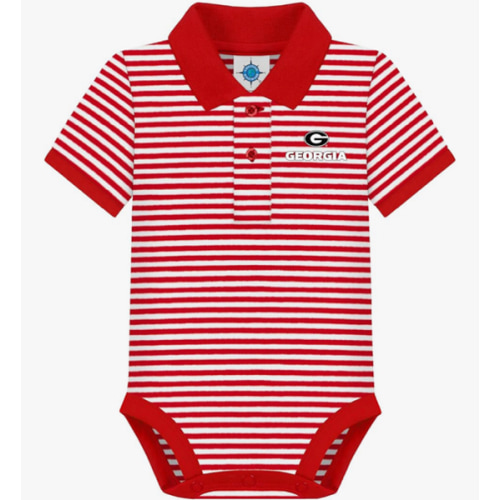 College Striped Bodysuit (Red Georgia Size 6-9M)