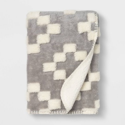 Plush Stroller Blanket Geo - Cloud Island™ Gray