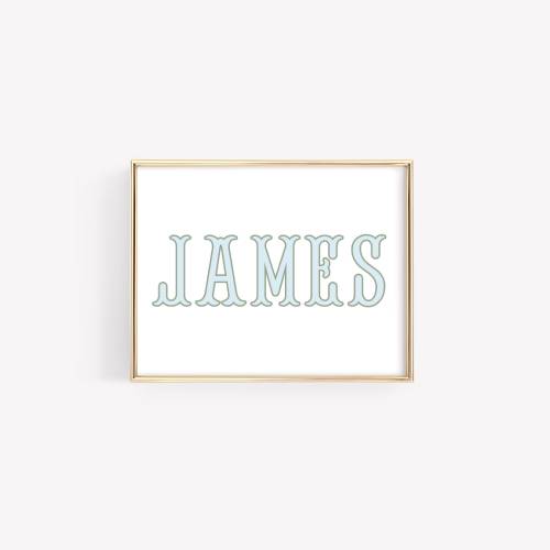 Custom Name Print, Personalized Baby Name Print, Monogram Digital Art Print, Nursery Wall Decor, Nursery Name Sign, Kids Room Decor Poster