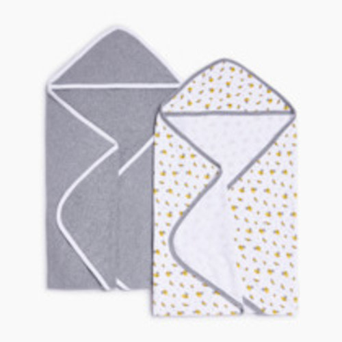 Small Story Organic Towels (2 Pack) - Grey Bees, 0-24