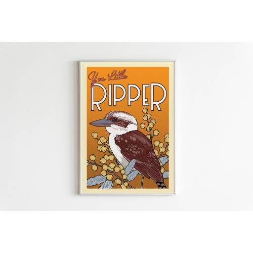 Australian Kookaburra Poster - Vintage Inspired Australiana. Australian sellers. Australian bird wall art