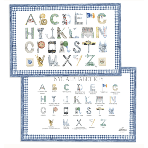 New York City Alphabet Placemats, The Letter Nest, Color: Blue