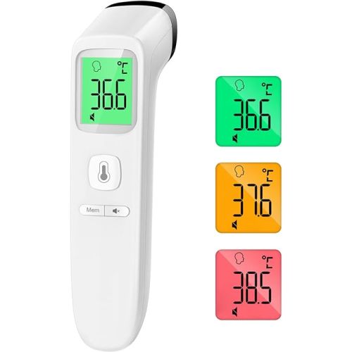 Infrared Thermometer for Adults and Kids, Digital Baby Thermometer with Fever Alarm & Mute Mode, Fast Accurate Result, Easy to Use for All Ages (White)