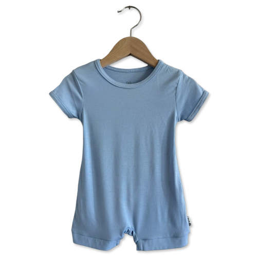 Not a Cloud In The Sky Mini Ribbed Shorty Romper
