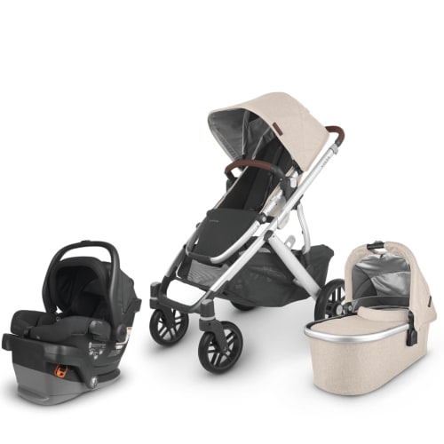 UPPAbaby Vista V2 and Mesa V2 Travel System - Declan Oat Melange - Jake Charcoal Black