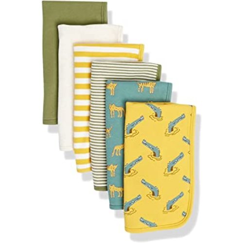 Amazon Essentials Unisex Kids' Burp Cloths, Pack of 6