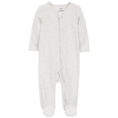 Baby Zip-Up PurelySoft Sleep & Play Pajamas - NB - Style,Grey