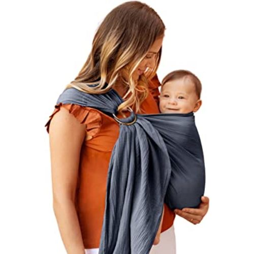 Moby Ring Sling Wrap Carrier | Hands-Free, Versatile Support Wrap for Mothers, Fathers, and Caregivers | Breathable, Baby Wrap Carrier for Newborns, Infants & Toddlers | Supports 8-30 lbs | Flint