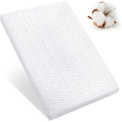 Pack and Play Mattress Pad 38" x 26", Playard Mattress for Pack and Play, Pack N Play Mattress Topper with Washable Cover - Fits for Graco & Baby Trend & Pamo Babe Playard