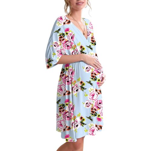 Ekouaer 3 in 1 Labor/Delivery/Hospital Gown Maternity Dress Nursing Nightgown Sleepwear for Breastfeeding