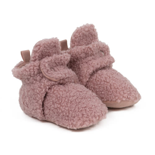 Sherpa Snap Booties Light Pink