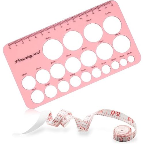 Nipple Rulers for Flange Sizing, Silicone & Soft Flange Size Measure for Nipples, Nipple Flange Measuring Tool with 1.5m Soft Tape Measure, Nipple Sizer Nipple Measurement Tool for Flanges (Pink)