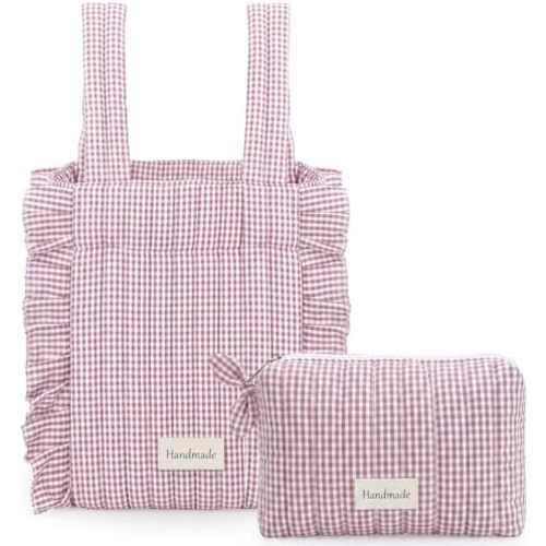Abbylike Plaid Stroller Bag with Detachable Handle Drawstring Pocket Includes Mini Pouch Universal for Strollers