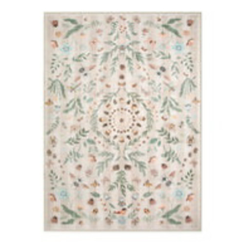 Clearance Chloe Washable Boho Insect Botanical Floral Beige Rug - Lahome
