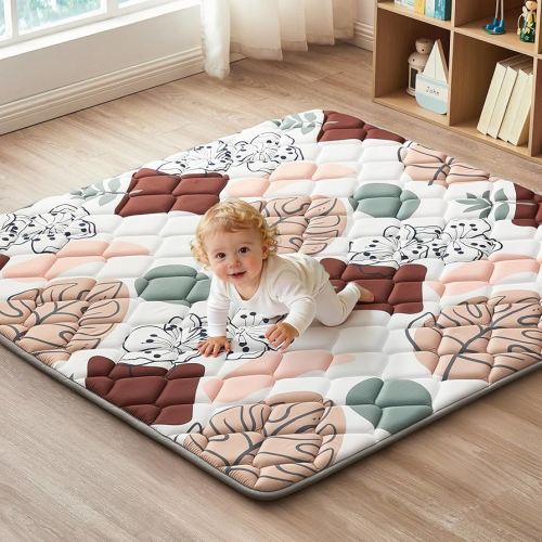 Baby Play Mat 71x59inch, Non-Slip Baby Mat for Floor, Soft Thicker, Portable Playmat, Crawling Mat for Babies, Toddlers & Infants to Play and Learn（Boho）