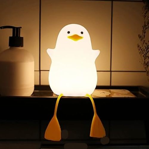 Kids Night Light, Cute Silicone Duck Nursery Lamp for Baby and Toddler,Animal Night Light for Boys and Girls,Squishy Night Light for Bedroom and Kids Room,Kids Gift(Seagull)