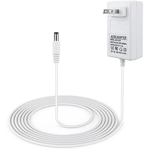 10 ft Power Cord for 4moms mamaRoo 4, 12V 3A Charger for RockaRoo Baby Swing, AC Adapter, White