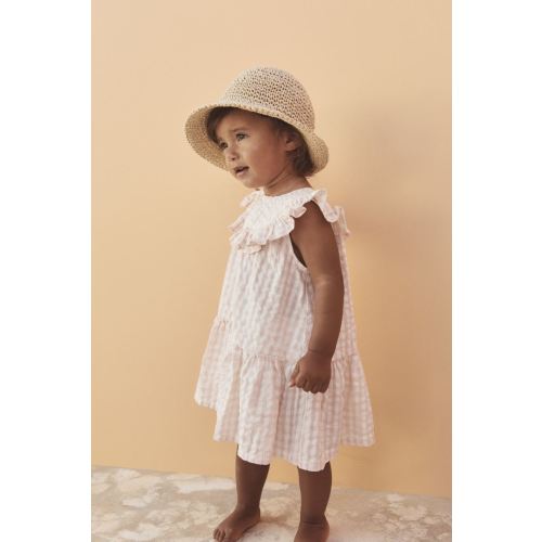 Seersucker Dress, Light pink/checked