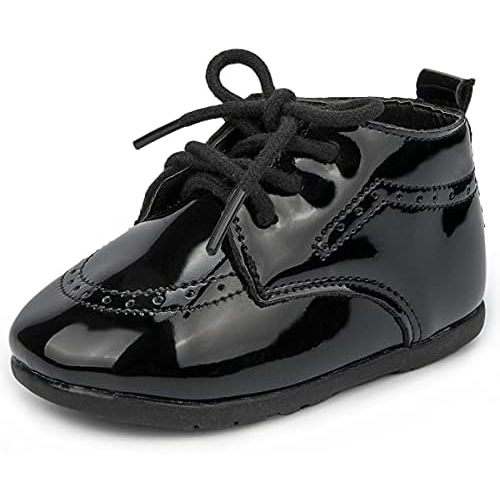 ohsofy Infant Baby Boy Oxford Shoes PU Leather Loafers Rubber and Soft Sole Wedding Dress Shoes Toddler Girl Baby Walking Shoes