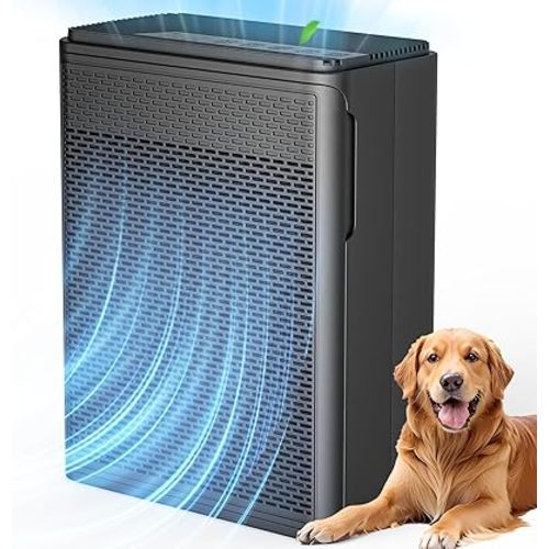 Air Purifiers for Home Pets Covers Up to 1500 Sq Ft,H13 True Hepa Filter with Filter Reminder,Pet Hair Dander Smoke Air Cleaner,22 dB Quiet Sleep for Living Room Bedroom Kitchen,P280 (1, Black)
