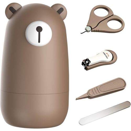 Baby Nail Clippers Set with Cute Case, Infant Fingernail and Toenail File Kit for Newborn Manicure and Pedicure, New Mom Grooming Gift