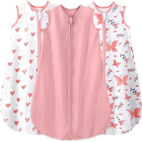 Yoofoss Baby Sleep Sack 6-12 Months Baby Wearable Blanket 100% Organic Cotton 2-Way Zipper TOG 0.5 Toddler Sleeping Sack, Lightweight Sleep Sacks for Babies(Medium)