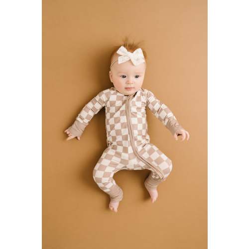 Beige Checkered Bamboo Sleeper