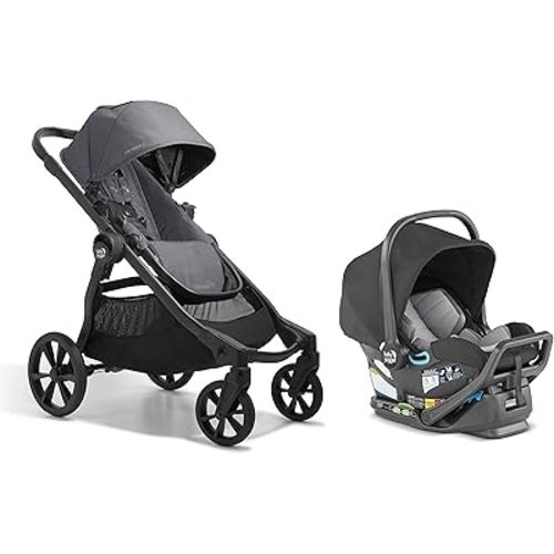 Baby Jogger® City Select 2 Single-to-Double Modular Travel System, Car Seat and Stroller Combo with City GO 2 Infant Car Seat, Lightweight Baby Stroller, Radiant Slate