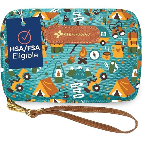KeepGoing Travel First Aid Kit for Kids – 130 Pc. Small First Aid Kit for Car, Home, Purse, Diaper Bag & Backpack with Latex-Free Bandages - Mini First Aid Kit Travel Size TSA-Approved - Camping
