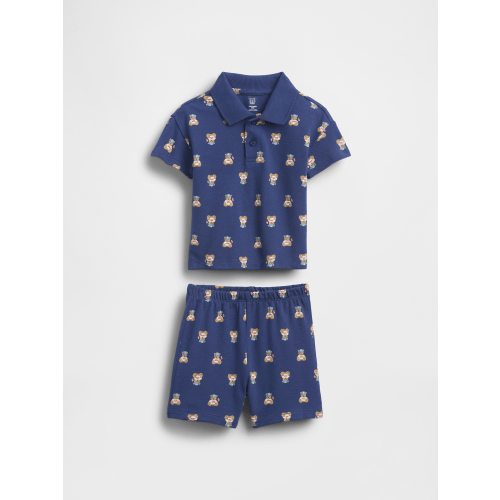 Baby Brannan Bear Pique Polo Outfit Set