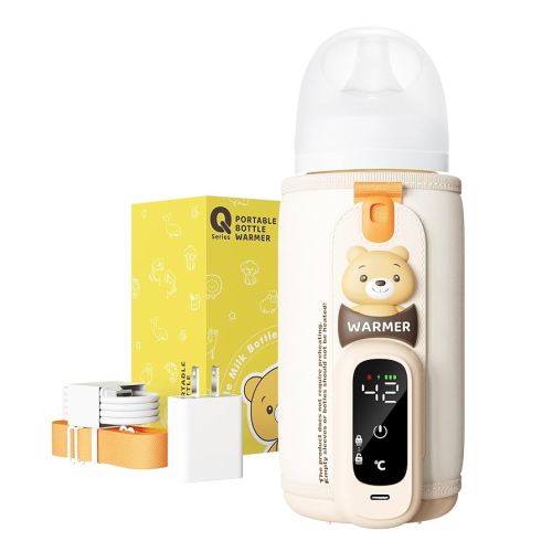 Portable Bottle Warmer for Breastmilk & Formula, Baby Rapid Milk Warmer, Accurate Temperature Control, Retain Nutrients Baby Essentials for Home and Outing(with Charger)