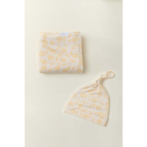 Buttercup Swaddle + Hat Set