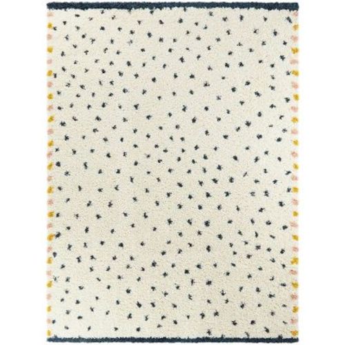 Confetti Shag Cream/Blue - Balta Rugs, Size: 5'2"x7'