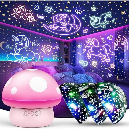 Night Light for Kids Age 3-8,Cute Night Light Projector for Soothing Bedtime Star Projector,Kids Toys for 3 4 5 6 7 8 Year Old Boys Girls Birthday Christmas Gifts for Baby Toddlers 3-5 4-6 5-7 6-8