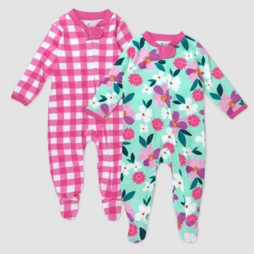 Honest Baby 2pk Waterlily Sleep N' Play - Light Mint Green, Size: 6-9M