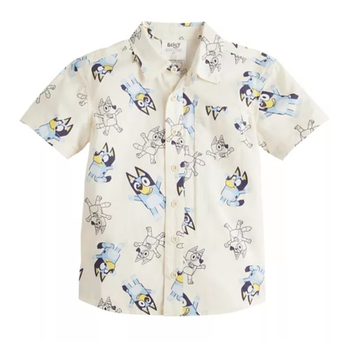 Baby & Toddler Boys Bluey And Bingo Button Front Tee