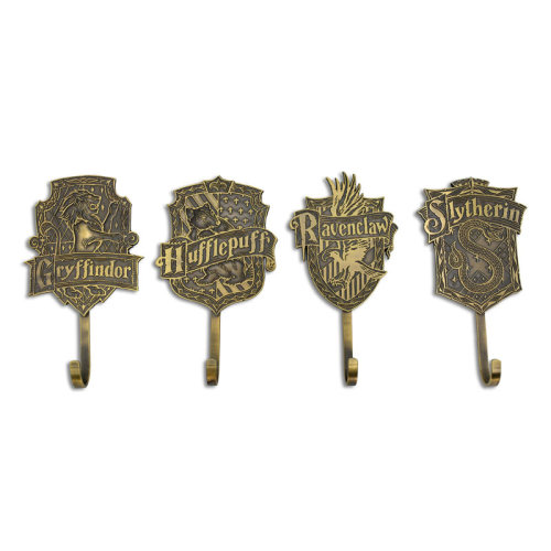 Ukonic Harry Potter Gold Hogwarts Houses Wall Hooks Storage Rack | Set of 4 | Wayfair