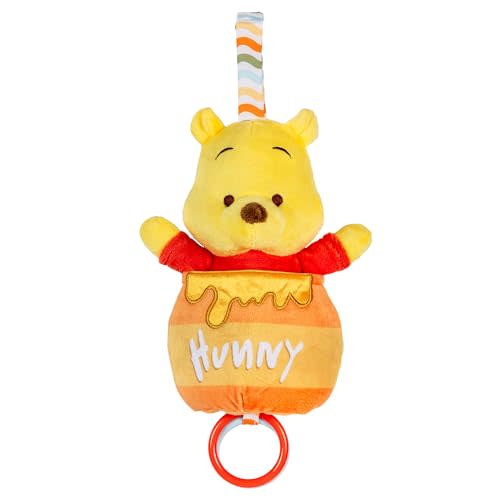 KIDS PREFERRED Disney Baby Winnie The Pooh Pulldown Honeypot Ziggle Multi Sensory Activity Toy with Pull Down Rings for a Jiggle and On The Go Fun