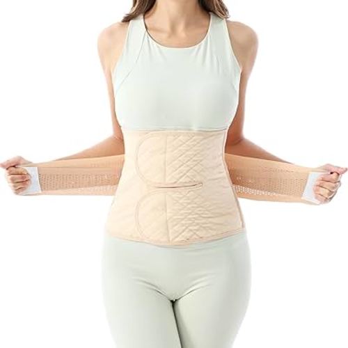 Allaugh Postpartum Belly Band for Women: Abdominal Binder Post Surgery, C Section Waist Trainer for Wife, Hysterectomy Belly Band for Secure Abdominal Support, Healing Recovery Compression