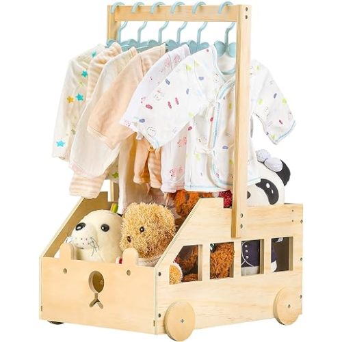 Customized Wooden Baby Shower Crate Closet Gifts,Baby Shower Basket With Hanger Rack,Personalized New Baby Clothes Wood Boxes Basket