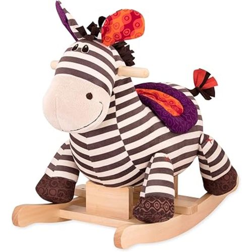 B. toys Wooden Rocking Zebra, Kazoo Plush Ride-On Rocking Horse, Soft Toys