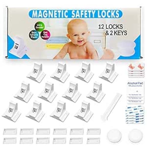Amazon.com: Eco Baby Magnetic Cabinet Locks for Babies - Magnetic Baby Proofing Cabinet Locks, Child Locks for Cabinets Drawers Doors for Back to School - Easy Installation No Tools Required (12 Pack and 2 Keys) : Tools & Home Improvement