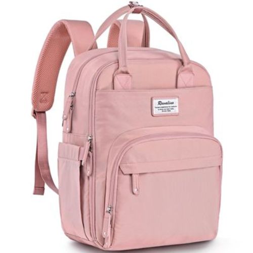 Ruvalino Large Diaper Bag Backpack, Multifunction Travel Maternity Baby Changing Bags, Pink
