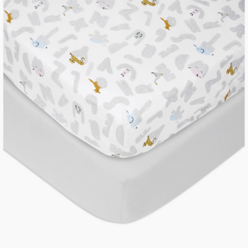 Aden + Anais 2-Piece Cotton Sheet Set - Alphabet Animals