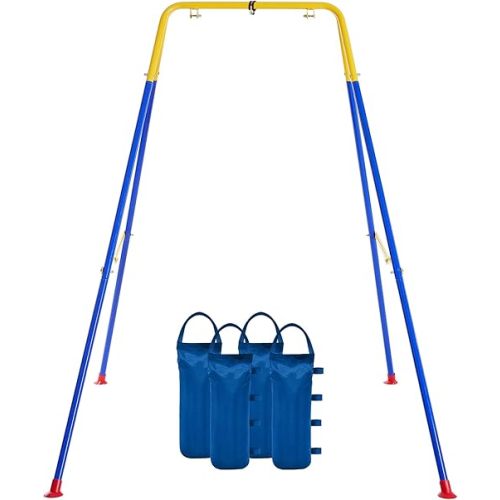 Foldable Swing Stand for Kids with 4 Sandbags, Heavy Duty Metal A-Frame Indoor/Outdoor
