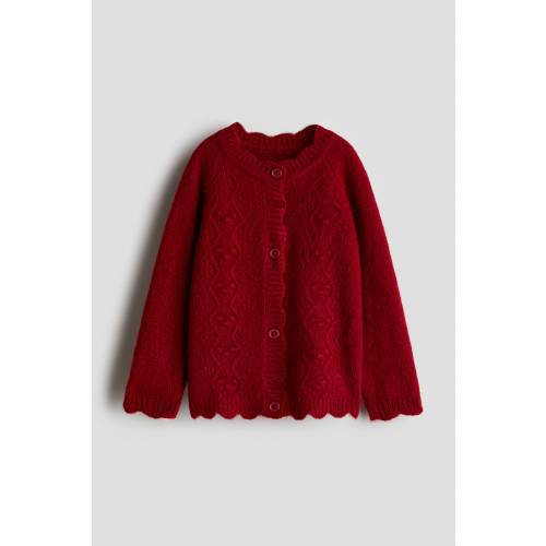 SCALLOPED-EDGE KNIT CARDIGAN