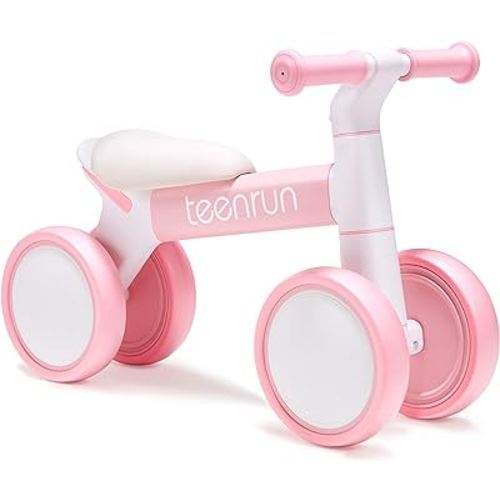 Baby Balance Bike with 4 Wheels, Perfect for 12-36 Month Toddlers, Ideal First Birthday Gift for Boys and Girls