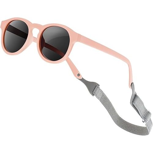 Baby Sunglasses with Strap Polarized Flexible UV400 for Infant Toddler Boys Girls Age 0-24 Months